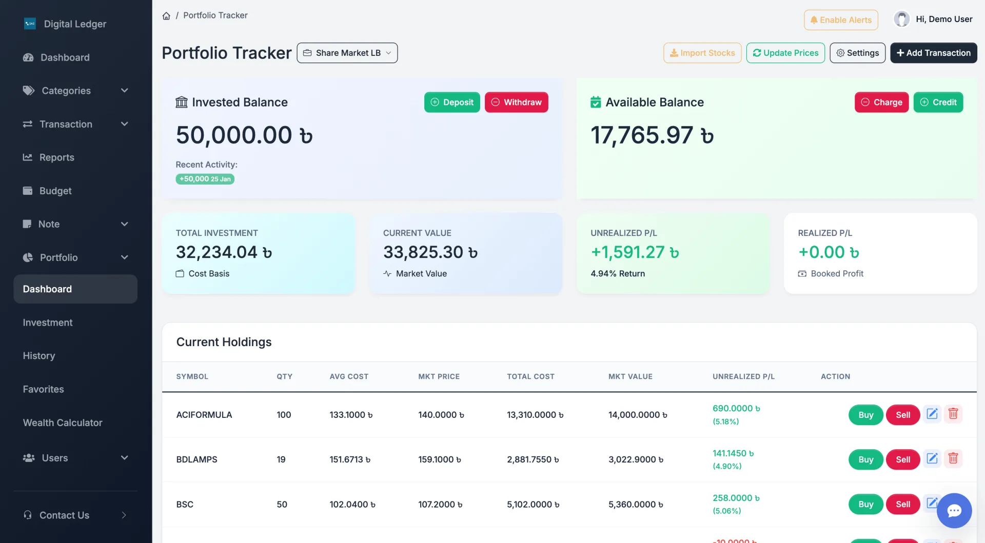 EMS DSE Portfolio Tracker